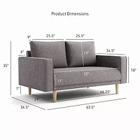Megan Track-Arm Upholstered Loveseat