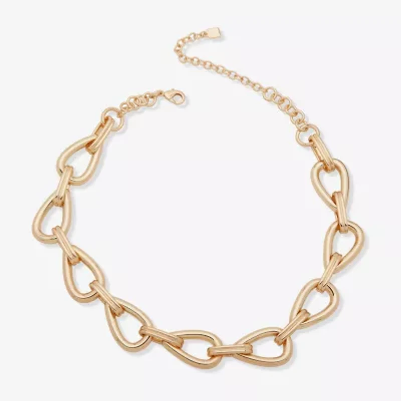 Worthington Gold Tone Womens 17 Inch Collar Necklace