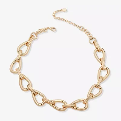 Worthington Gold Tone Womens 17 Inch Collar Necklace