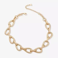 Worthington Gold Tone Womens 17 Inch Collar Necklace