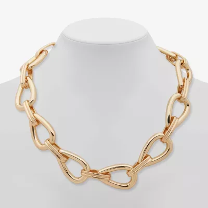 Worthington Gold Tone Womens 17 Inch Collar Necklace