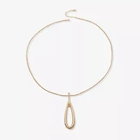 Worthington Gold Tone Womens 32 Inch Pendant Necklace