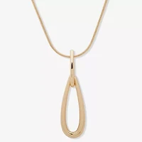 Worthington Gold Tone Womens 32 Inch Pendant Necklace