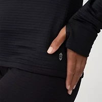 Free Country Womens Force Grid Fleece Crew Neck Long Sleeve Thermal Shirt
