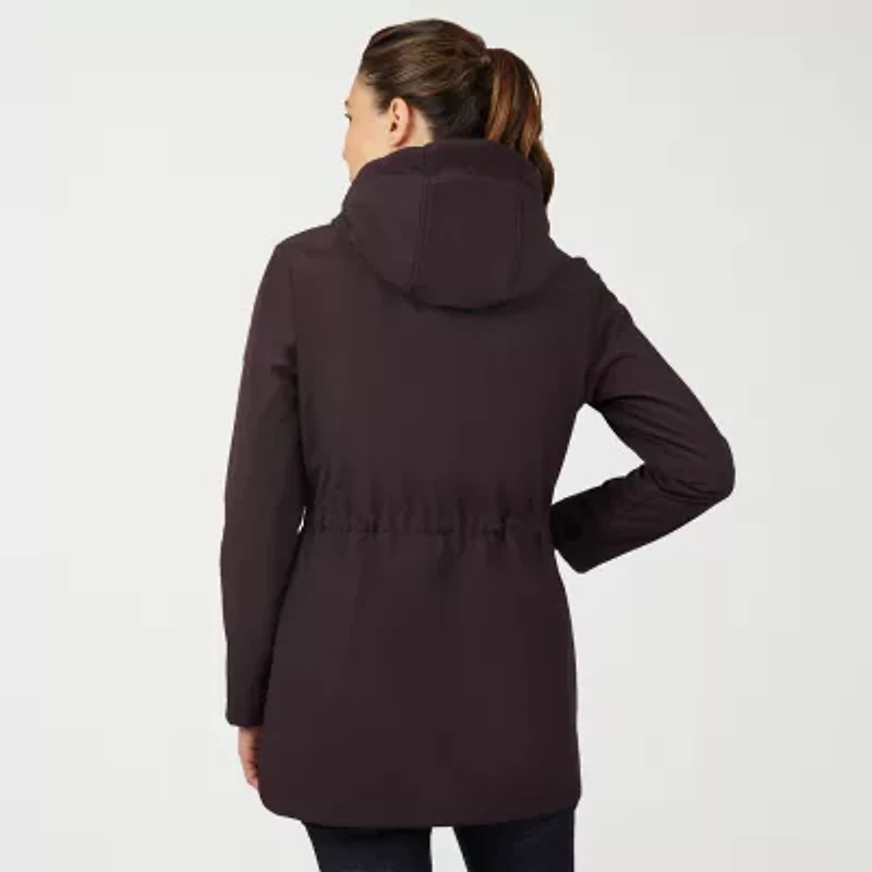 Free Country Womens Hooded Water Resistant Easy-on + Easy-off Lightweight Softshell Jacket