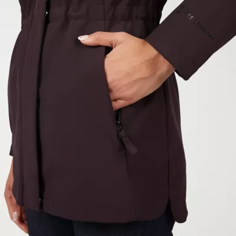 Free Country Womens Hooded Water Resistant Easy-on + Easy-off Lightweight Softshell Jacket