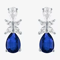 Gemstone Sterling Silver Pear Drop Earrings