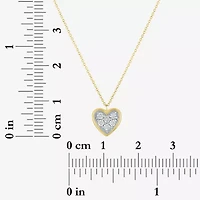 Heart (Gh / Si2 I1) Womens 1/ CT. T.W. Lab Grown White Diamond 10K Gold Heart 16 Inch Pendant Necklace