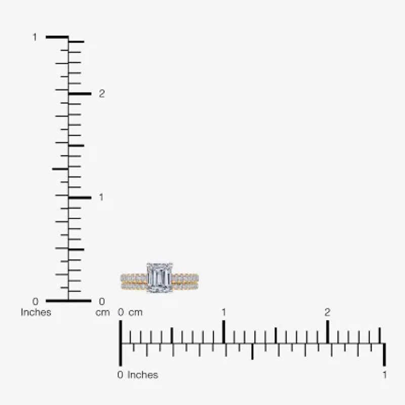(H-I / Si2-I1) Womens 1 1/2 CT. T.W. Lab Grown White Diamond 10K Gold Side Stone Bridal Set