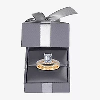 (H-I / Si2-I1) Womens 1 1/2 CT. T.W. Lab Grown White Diamond 10K Gold Side Stone Bridal Set