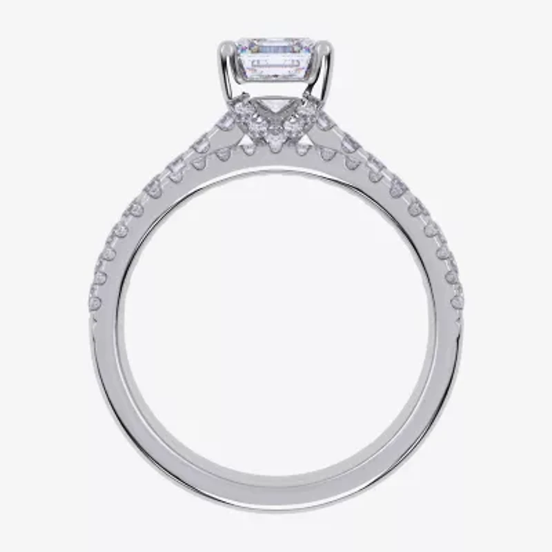 H-I / Si2-I1) Womens 1 1/2 CT. T.W. Lab Grown White Diamond 10K Gold Side Stone Bridal Set