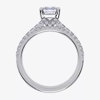 H-I / Si2-I1) Womens 1 1/2 CT. T.W. Lab Grown White Diamond 10K Gold Side Stone Bridal Set