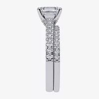 H-I / Si2-I1) Womens 1 1/2 CT. T.W. Lab Grown White Diamond 10K Gold Side Stone Bridal Set