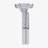 H-I / Si2-I1) Womens 1 1/2 CT. T.W. Lab Grown White Diamond 10K Gold Marquise Side Stone Bridal Set