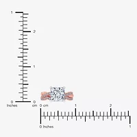 (G-H / Si1-Si2) Womens 3 1/2 CT. T.W Lab Grown White Diamond 14K Rose Gold Side Stone Engagement Ring