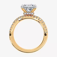 (G-H / Si1-Si2) Womens 3 1/2 CT. T.W Lab Grown White Diamond 14K Gold Side Stone Engagement Ring