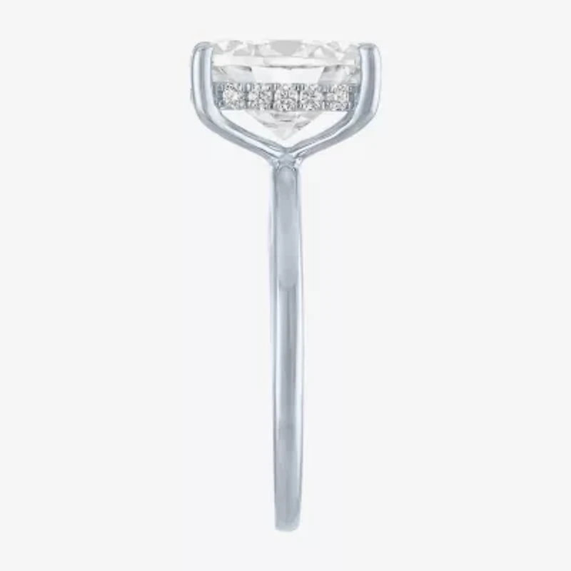 Signature By Modern Bride Womens 4 1/7 Ct. T.W. Lab Grown White Diamond 14K Gold Oval Engagement Ring