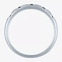 Womens 2.5MM 1/10 CT. T.W. Natural Black Diamond 10K Gold 5-Stone Wedding Band