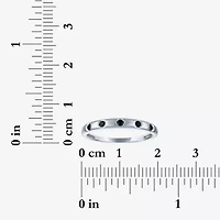 Womens 2.5MM 1/10 CT. T.W. Natural Black Diamond 10K Gold 5-Stone Wedding Band