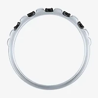 Womens 2MM 1/10 CT. T.W. Natural Black Diamond 10K Gold 5-Stone Wedding Band
