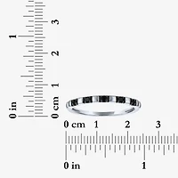 Womens 2MM 1/10 CT. T.W. Natural Black Diamond 10K Gold 5-Stone Wedding Band