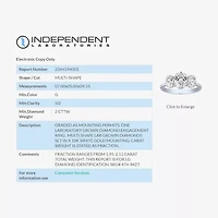 Love Lives Forever (G / Si2) Womens 2 CT. T.W. Lab Grown White Diamond 10K Gold Oval 3-Stone Engagement Ring