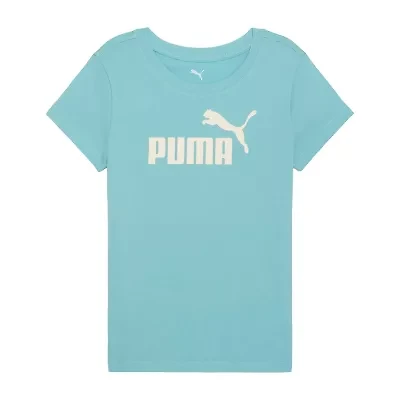 PUMA Big Kid Girls Crew Neck Short Sleeve Regular Fit Graphic T-Shirt