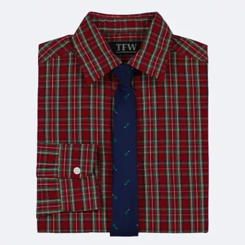 TFW Little & Big Kid Boys Long Sleeve Point Collar Shirt + Tie Set