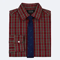 TFW Little & Big Kid Boys Long Sleeve Point Collar Shirt + Tie Set