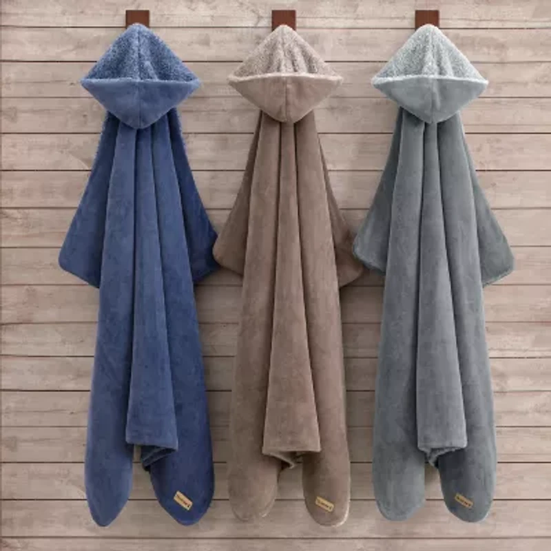 Bearpaw Hooded Sherpa Wearable Throw