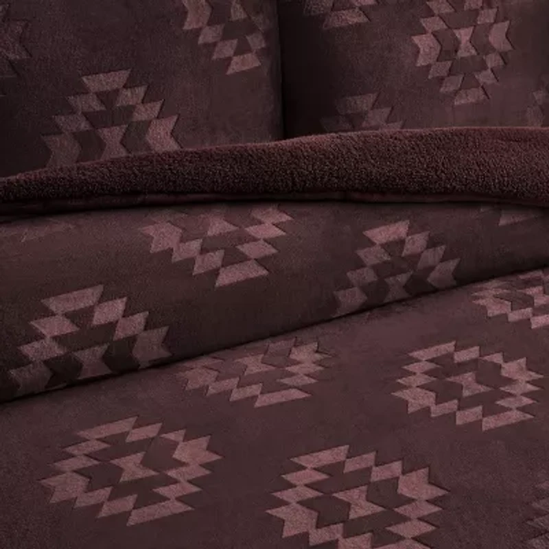 Bearpaw Kingvale Flannel Embossed 3-pc. Comforter Set