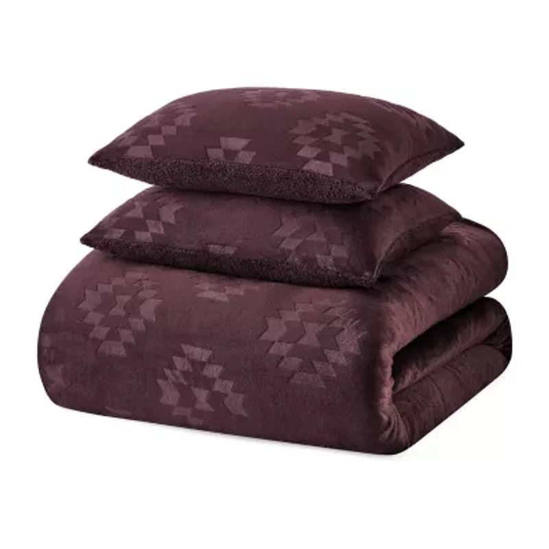 Bearpaw Kingvale Flannel Embossed 3-pc. Comforter Set