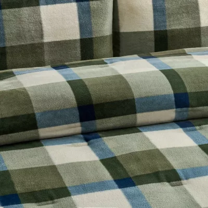 Bearpaw Easton 3-pc. Plaid Coco Plush Comforter Set