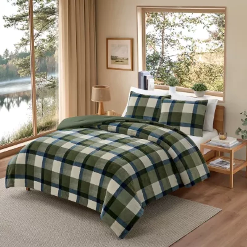 Bearpaw Easton 3-pc. Plaid Coco Plush Comforter Set