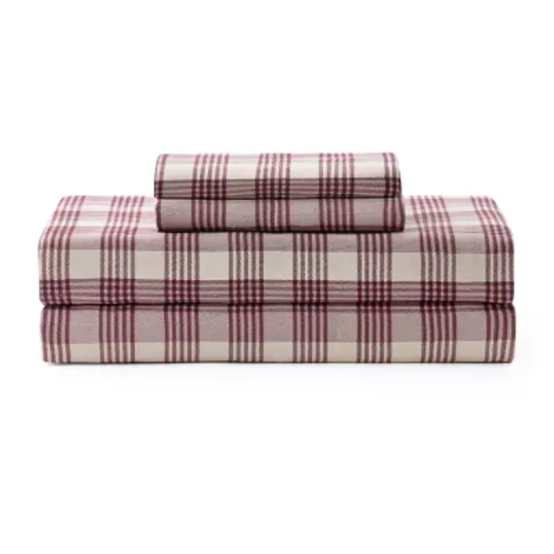 Bearpaw Herringbone Polyester Flannel Sheet Set