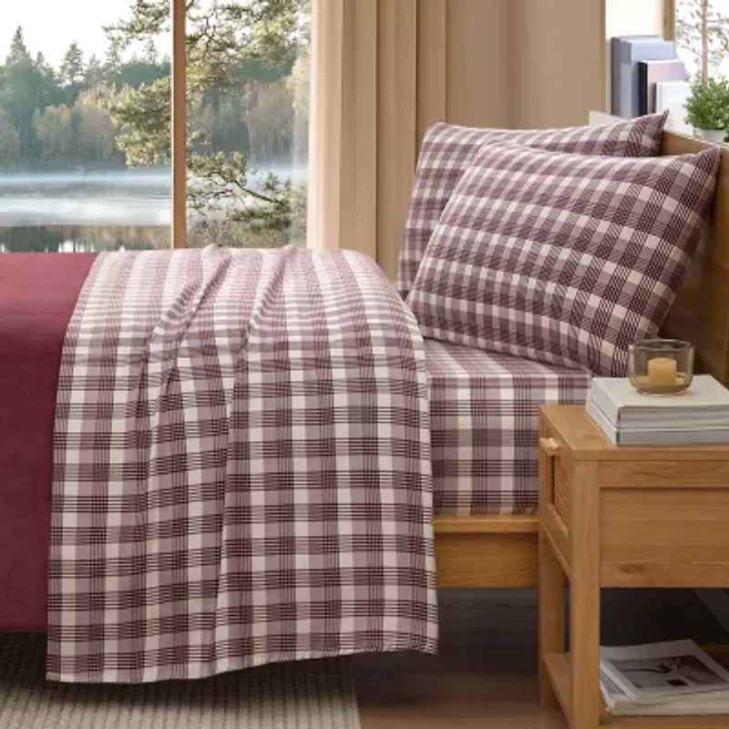 Bearpaw Herringbone Polyester Flannel Sheet Set