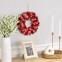 Northlight 12.25"Shaved Wood Roses Wreath