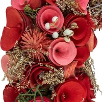 Northlight 12.25"Shaved Wood Roses Wreath