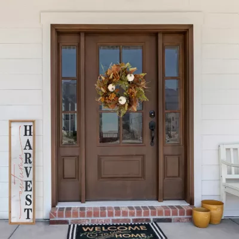 Northlight Pumpkins And Leaves Wreath
