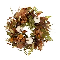 Northlight Pumpkins And Leaves Wreath