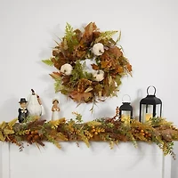 Northlight Pumpkins And Leaves Wreath