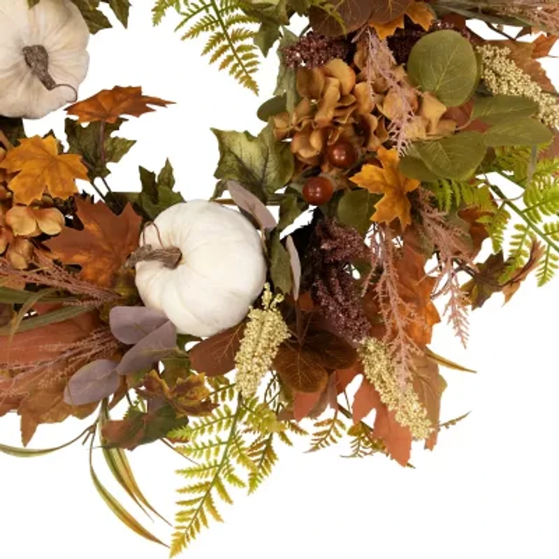 Northlight Pumpkins And Leaves Wreath