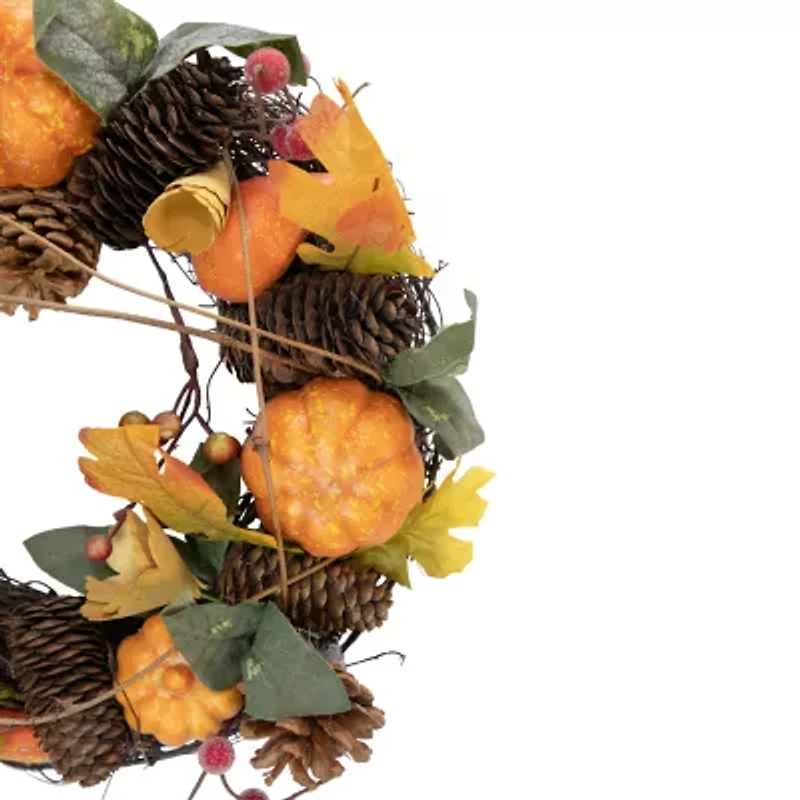 Northlight Pumpkin And Pinecone Wreath