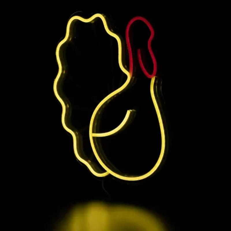 Northlight 15" Led Neon Lighted Turkey Thanksgiving Window Decor