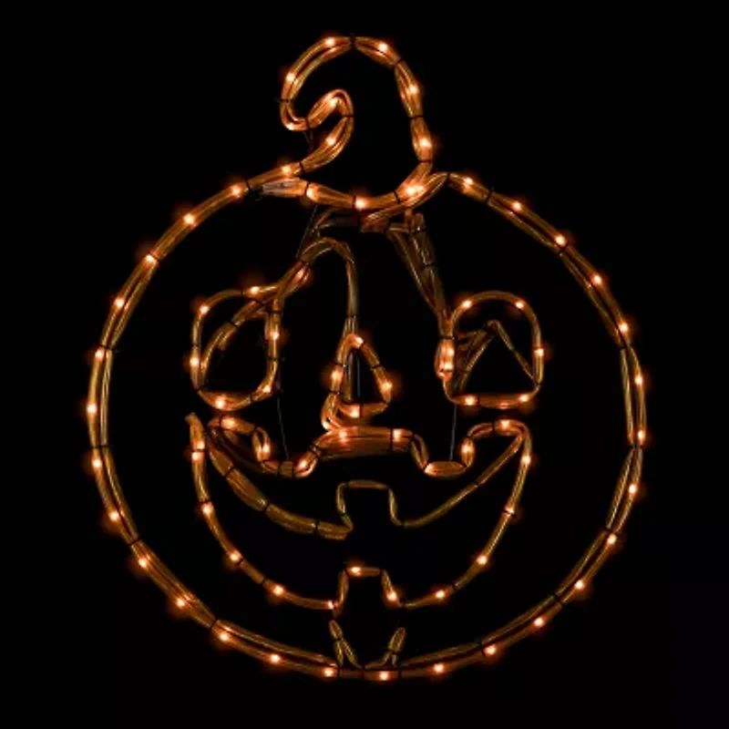 Northlight 18" Orange Jack O Lantern 4 Function Led Lighted Halloween Window Decor