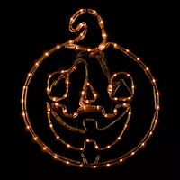 Northlight 18" Orange Jack O Lantern 4 Function Led Lighted Halloween Window Decor