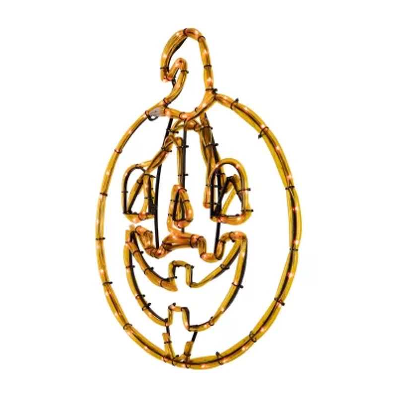 Northlight 18" Orange Jack O Lantern 4 Function Led Lighted Halloween Window Decor