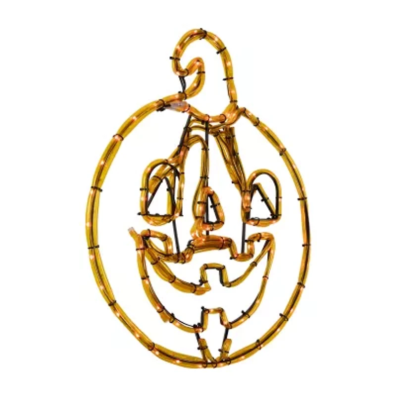 Northlight 18" Orange Jack O Lantern 4 Function Led Lighted Halloween Window Decor