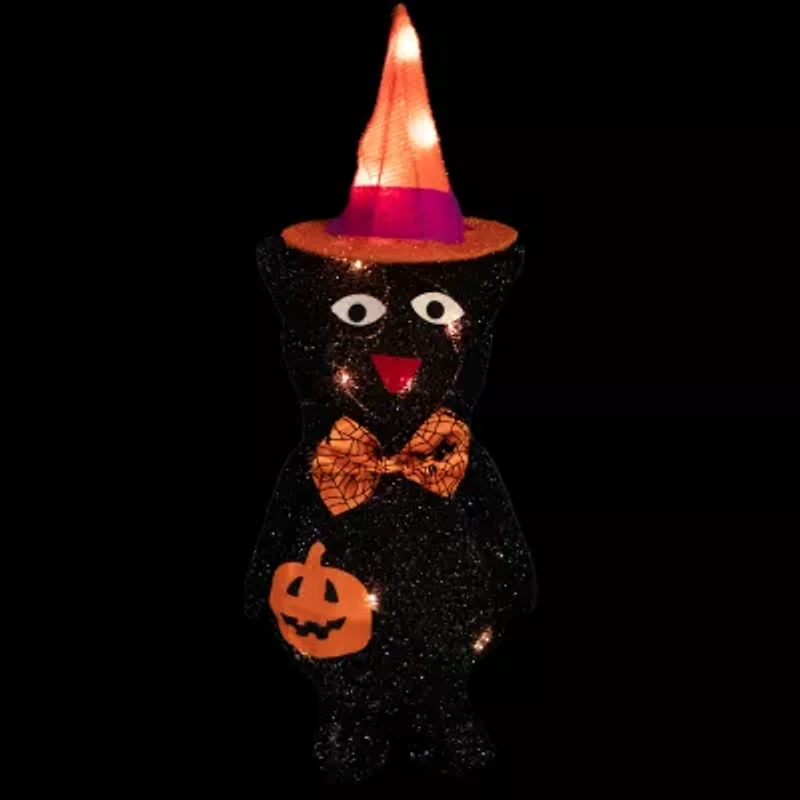 Northlight Cat In Witch Hat Halloween Yard Art