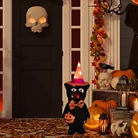 Northlight Cat In Witch Hat Halloween Yard Art